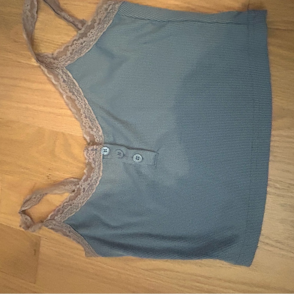 Women's Blue Lace Trim Camisole